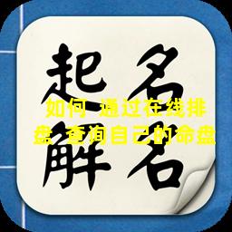 如何  通过在线排盘  查询自己的命盘